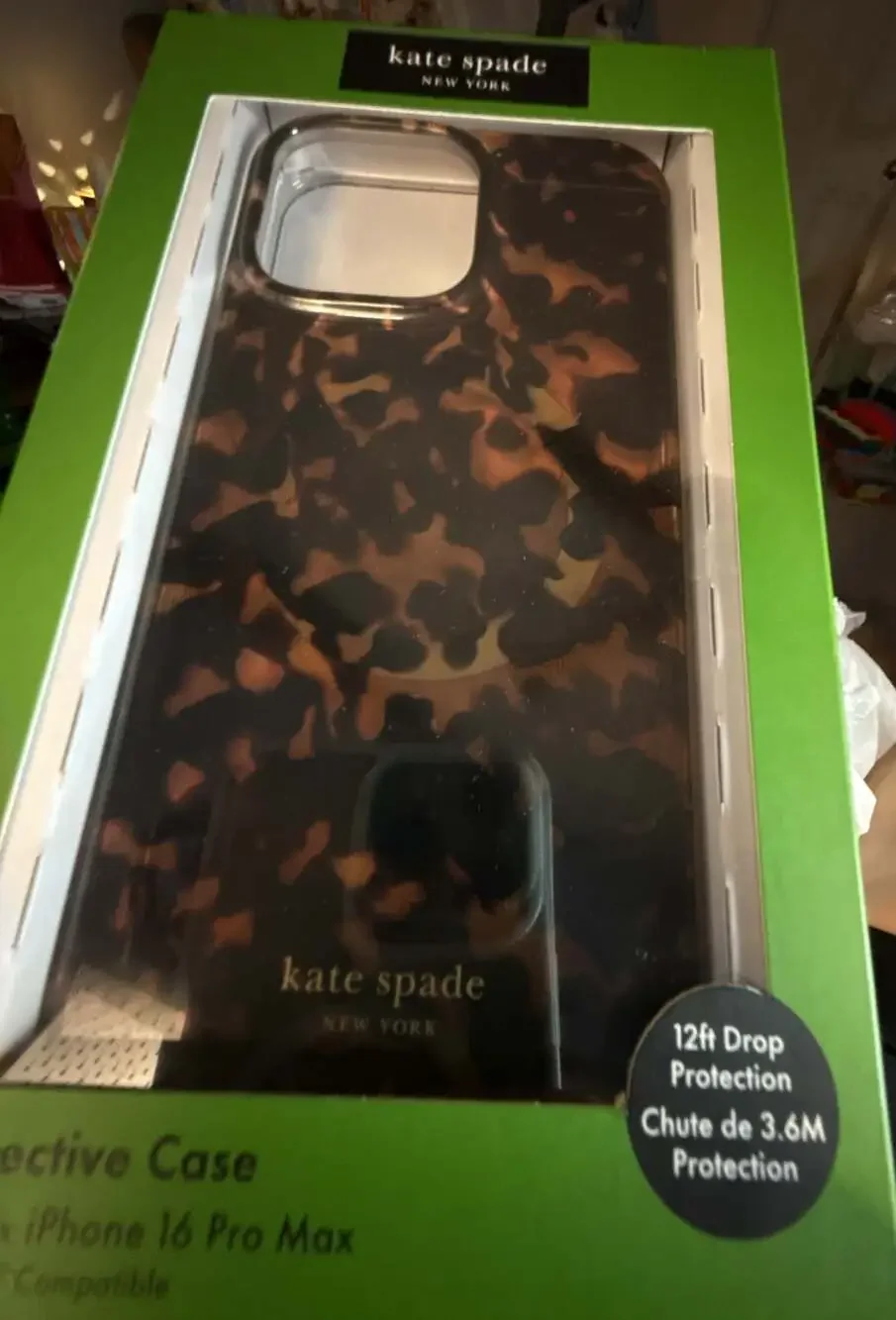 Kate Spade New York Protective Case with MagSafe for iPhone 16 Pro Max Tortoises
